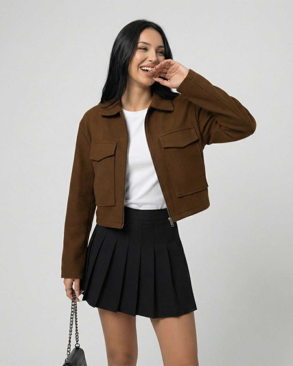 Lapo Jacket by RAMBLION, brown cotton blend jacket with a modern fit, stylish and comfortable for casual outings.