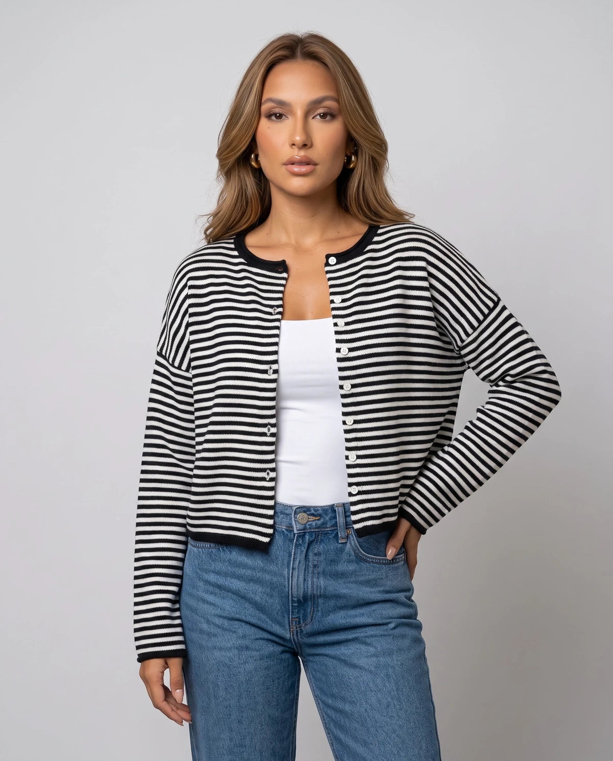 Larkelle Cardigans — Black And White