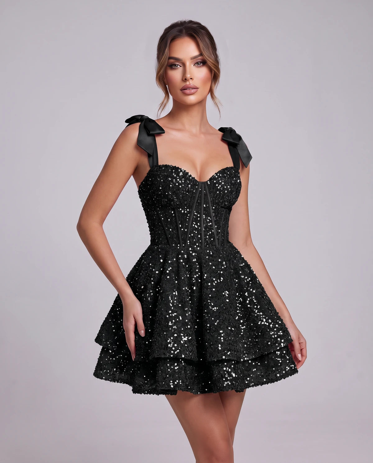 Laurentia Mini Dress — Black