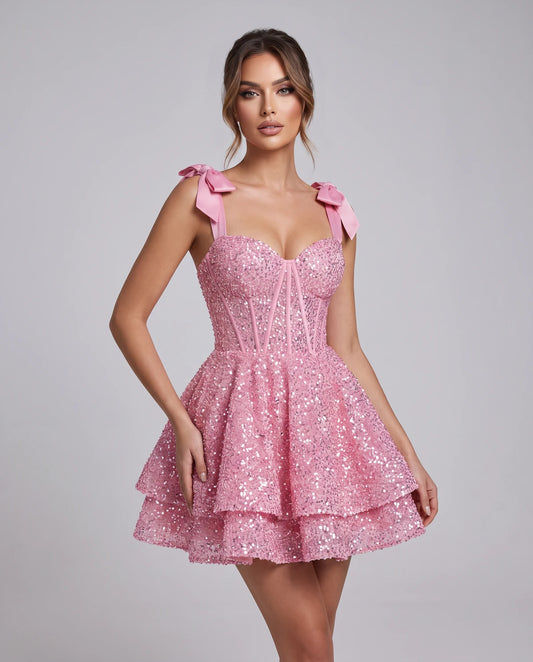 Laurentia Mini Dress — Pink