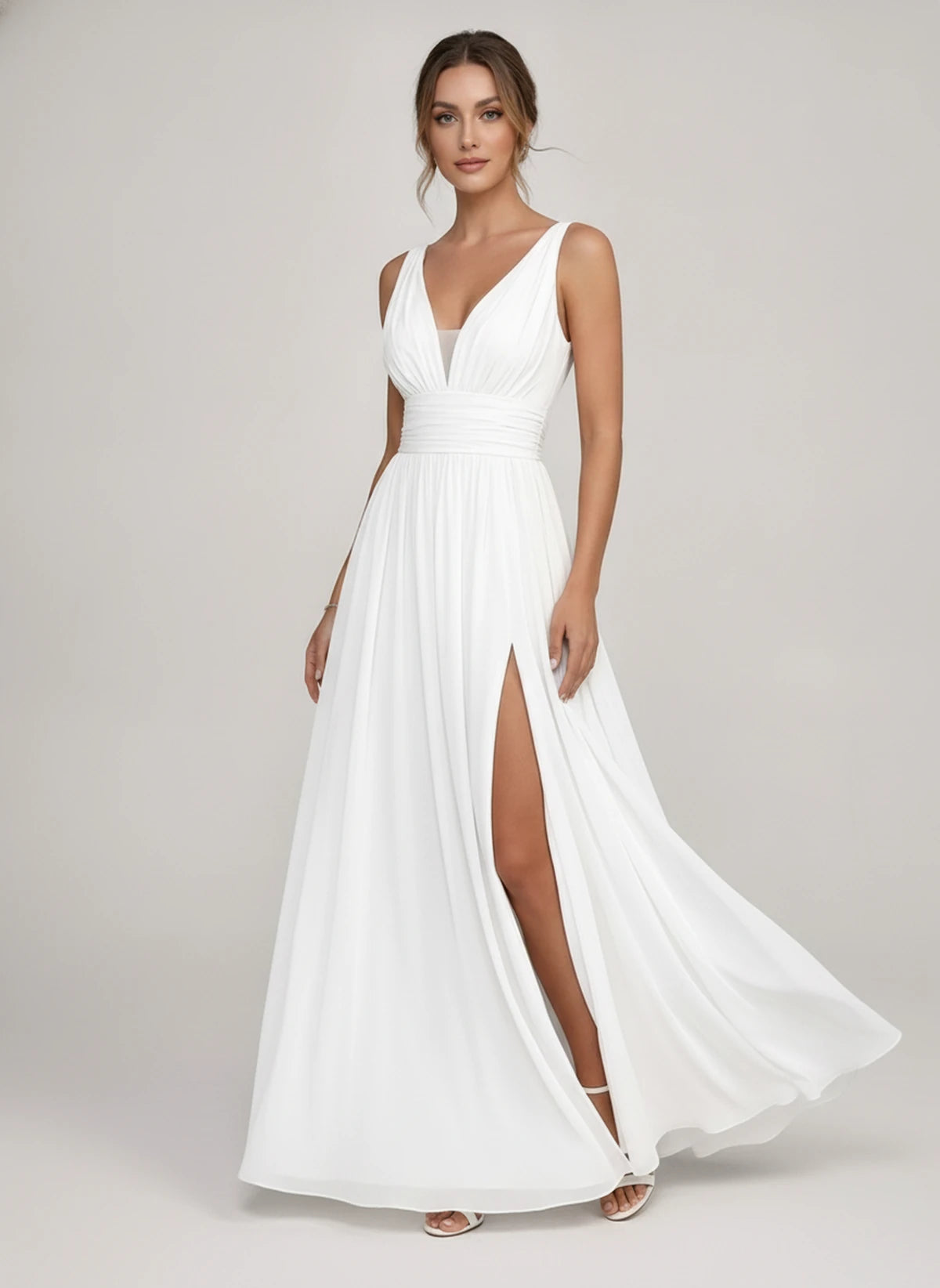 Lauriane Maxi Dresses — White | SKU: RB-361f43-white-2,RB-361f43-white-4,RB-361f43-white-6,RB-361f43-white-8,RB-361f43-white-10,RB-361f43-white-12,RB-361f43-white-14,RB-361f43-white-16,RB-361f43-white-16W,RB-361f43-white-18W,RB-361f43-white-20W,RB-361f43-white-22W