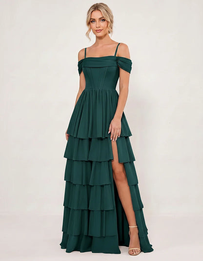 Light Blue Chiffon A-Line Maxi Dress, front view | Ramblion | SKU: SM-482716503918274-GREEN-L,SM-482716503918274-GREEN-M,SM-482716503918274-GREEN-S,SM-482716503918274-GREEN-XL,SM-482716503918274-GREEN-XS