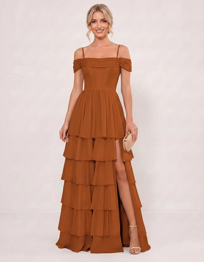 Light Blue Chiffon A-Line Maxi Dress, front view | Ramblion | SKU: SM-482716503918274-ORANGE-L,SM-482716503918274-ORANGE-M,SM-482716503918274-ORANGE-S,SM-482716503918274-ORANGE-XL,SM-482716503918274-ORANGE-XS