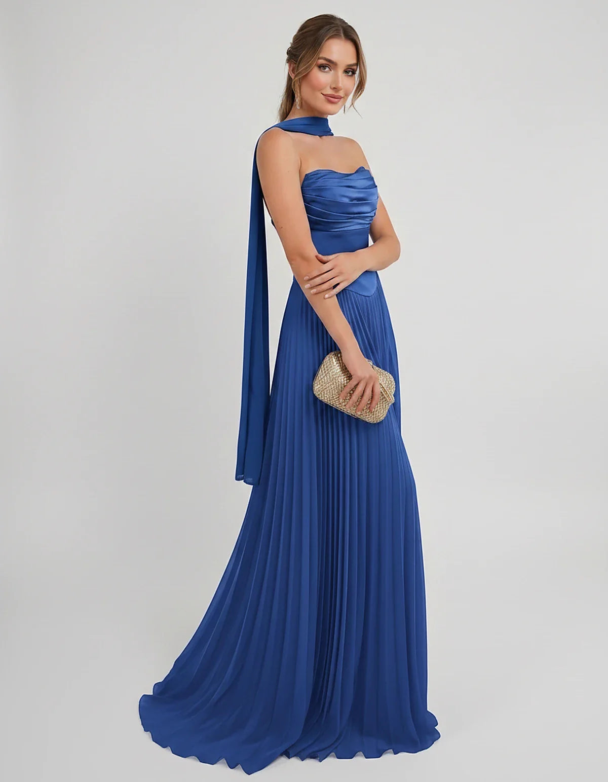 Lilac Satin A-Line One-Shoulder Sleeveless Maxi Dress | Ramblion | SKU: SM-583714926184257-BURNTORANGE-L,SM-583714926184257-BURNTORANGE-M,SM-583714926184257-BURNTORANGE-S,SM-583714926184257-BURNTORANGE-XL,SM-583714926184257-BURNTORANGE-XS