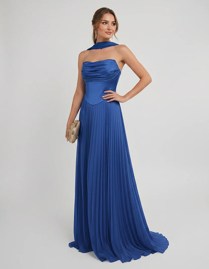 Lilac Satin A-Line One-Shoulder Sleeveless Maxi Dress | Ramblion | SKU: SM-583714926184257-BURNTORANGE-L,SM-583714926184257-BURNTORANGE-M,SM-583714926184257-BURNTORANGE-S,SM-583714926184257-BURNTORANGE-XL,SM-583714926184257-BURNTORANGE-XS