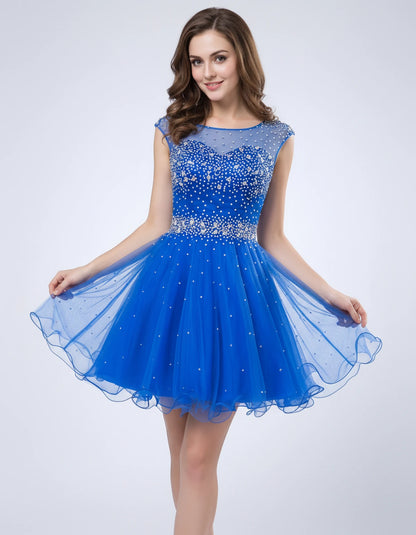 Lisbonne Mini Dress — Blue | SKU: RB-ebca36-blue-2,RB-ebca36-blue-4,RB-ebca36-blue-6,RB-ebca36-blue-8,RB-ebca36-blue-10,RB-ebca36-blue-12,RB-ebca36-blue-14,RB-ebca36-blue-14W,RB-ebca36-blue-16,RB-ebca36-blue-16W,RB-ebca36-blue-18W,RB-ebca36-blue-20W