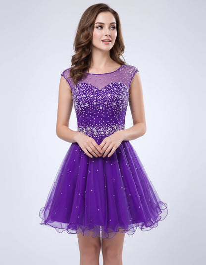 Lisbonne Mini Dress — Purple | SKU: RB-ebca36-purple-2,RB-ebca36-purple-4,RB-ebca36-purple-6,RB-ebca36-purple-8,RB-ebca36-purple-10,RB-ebca36-purple-12,RB-ebca36-purple-14,RB-ebca36-purple-14W,RB-ebca36-purple-16,RB-ebca36-purple-16W,RB-ebca36-purple-18W,RB-ebca36-purple-20W