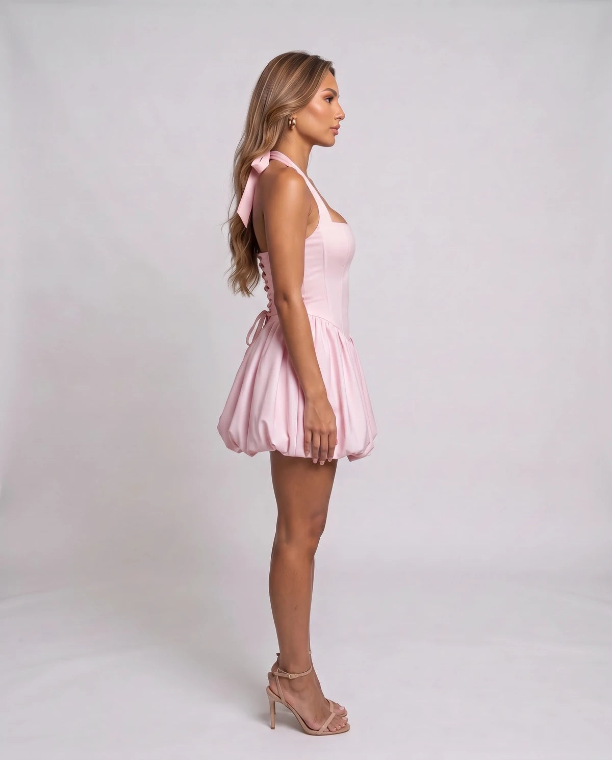 Loranthe Mini Dresses — Light Pink | SKU: RB-a722e3-lightp4a-XS,RB-a722e3-lightp4a-S,RB-a722e3-lightp4a-M,RB-a722e3-lightp4a-L