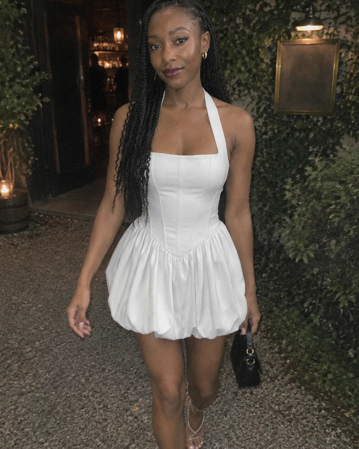 Loranthe Mini Dresses — White | SKU: RB-a722e3-white-XS,RB-a722e3-white-S,RB-a722e3-white-M,RB-a722e3-white-L