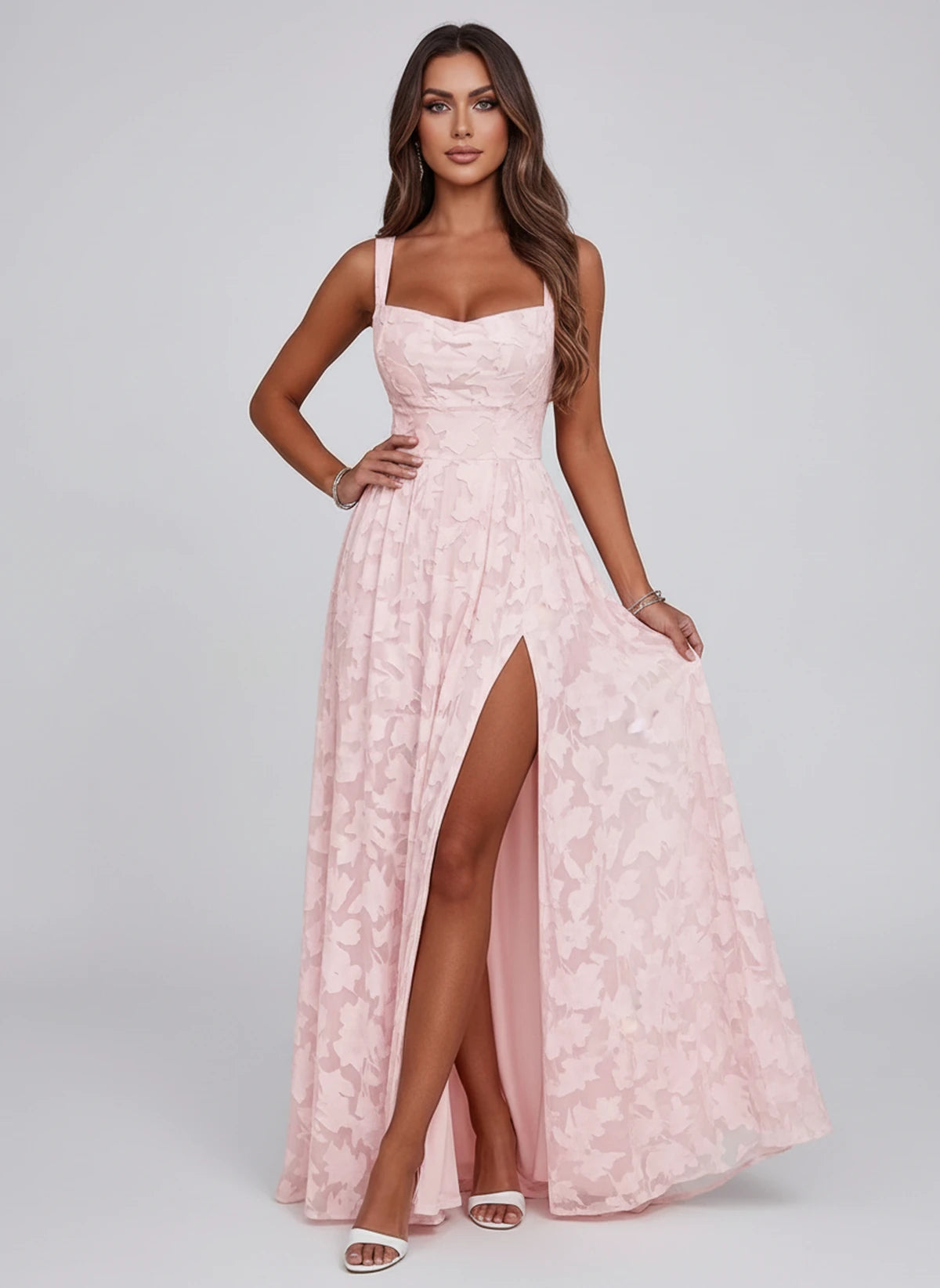 Louvain Maxi Dresses — Blush | SKU: RB-76b941-blush-2,RB-76b941-blush-4,RB-76b941-blush-6,RB-76b941-blush-8,RB-76b941-blush-10,RB-76b941-blush-12,RB-76b941-blush-14,RB-76b941-blush-16,RB-76b941-blush-16W,RB-76b941-blush-18W,RB-76b941-blush-20W,RB-76b941-blush-22W