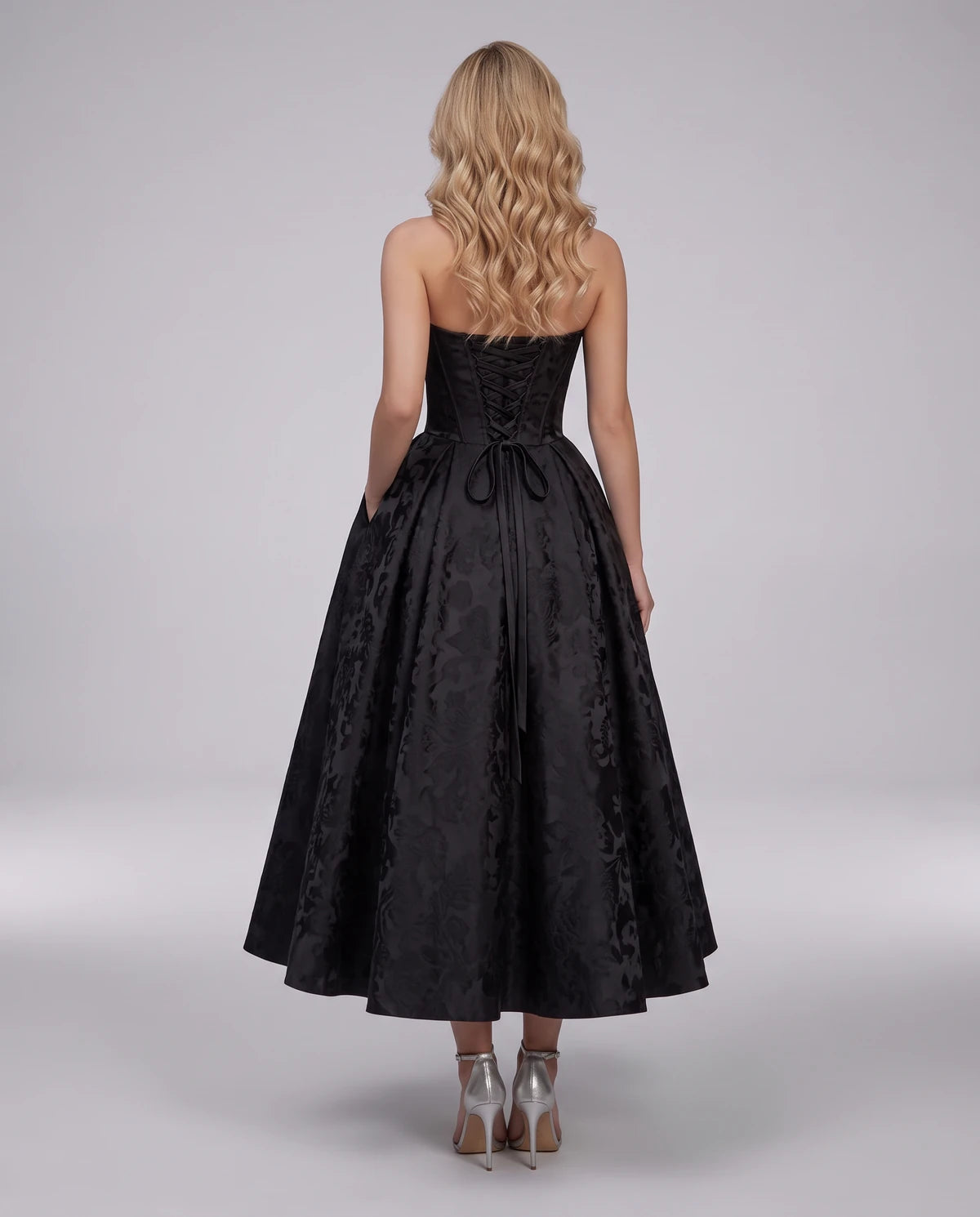 Lucienne Midi Dresses — Black | SKU: RB-edcd9f-black-2,RB-edcd9f-black-4,RB-edcd9f-black-6,RB-edcd9f-black-8,RB-edcd9f-black-10,RB-edcd9f-black-12,RB-edcd9f-black-14,RB-edcd9f-black-16,RB-edcd9f-black-16W,RB-edcd9f-black-18W,RB-edcd9f-black-20W,RB-edcd9f-black-22W