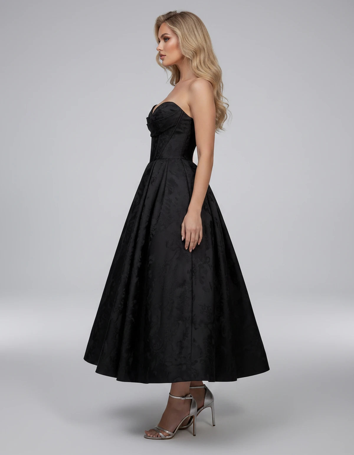 Lucienne Midi Dresses — Black | SKU: RB-edcd9f-black-2,RB-edcd9f-black-4,RB-edcd9f-black-6,RB-edcd9f-black-8,RB-edcd9f-black-10,RB-edcd9f-black-12,RB-edcd9f-black-14,RB-edcd9f-black-16,RB-edcd9f-black-16W,RB-edcd9f-black-18W,RB-edcd9f-black-20W,RB-edcd9f-black-22W