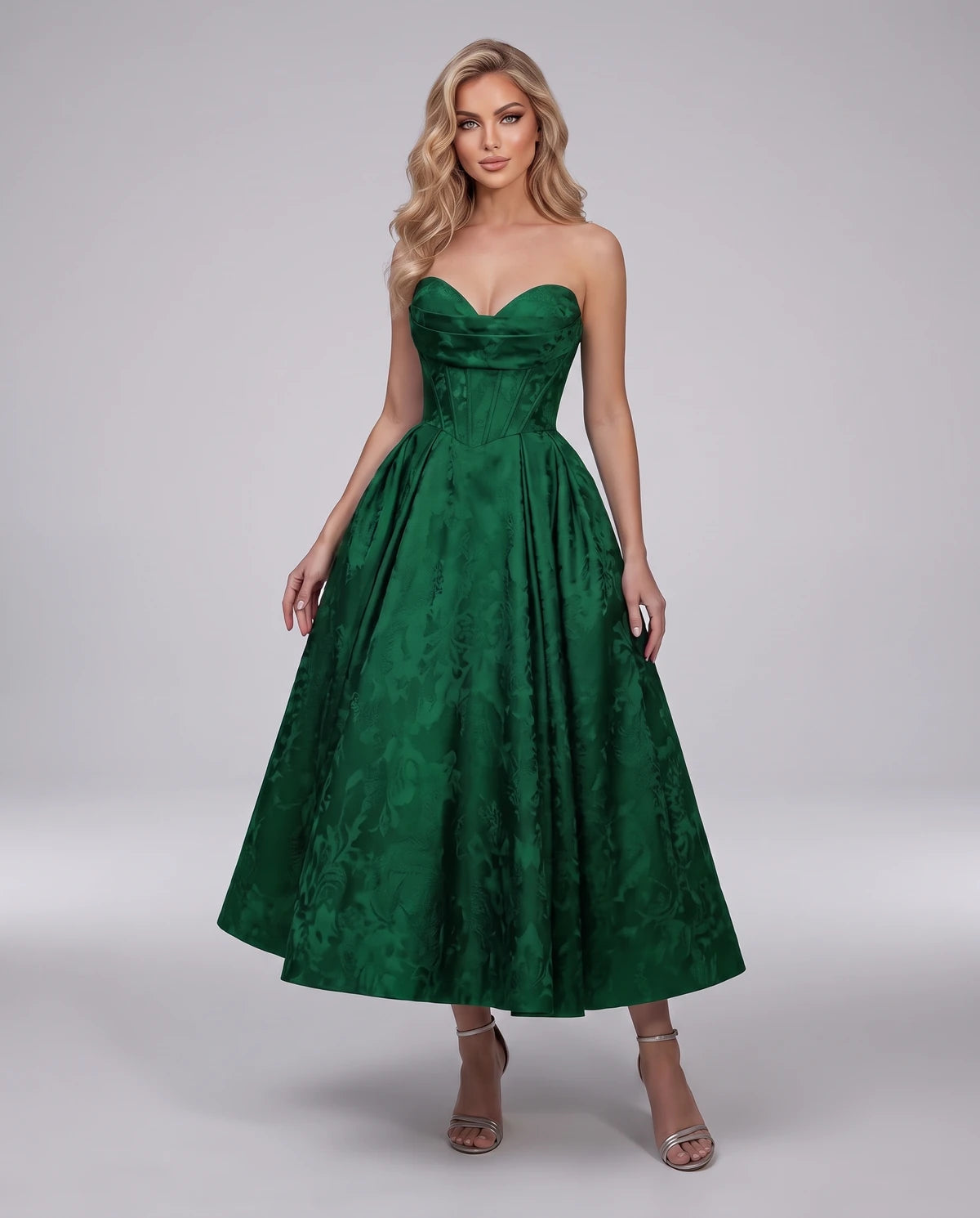 Lucienne Midi Dresses — Emerald