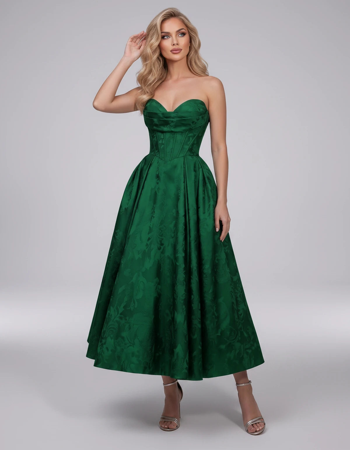 Lucienne Midi Dresses — Emerald | SKU: RB-edcd9f-emerald-2,RB-edcd9f-emerald-4,RB-edcd9f-emerald-6,RB-edcd9f-emerald-8,RB-edcd9f-emerald-10,RB-edcd9f-emerald-12,RB-edcd9f-emerald-14,RB-edcd9f-emerald-16,RB-edcd9f-emerald-16W,RB-edcd9f-emerald-18W,RB-edcd9f-emerald-20W,RB-edcd9f-emerald-22W