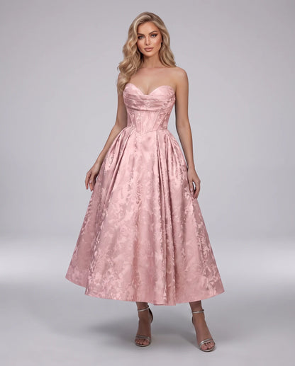 Lucienne Midi Dresses — Pink