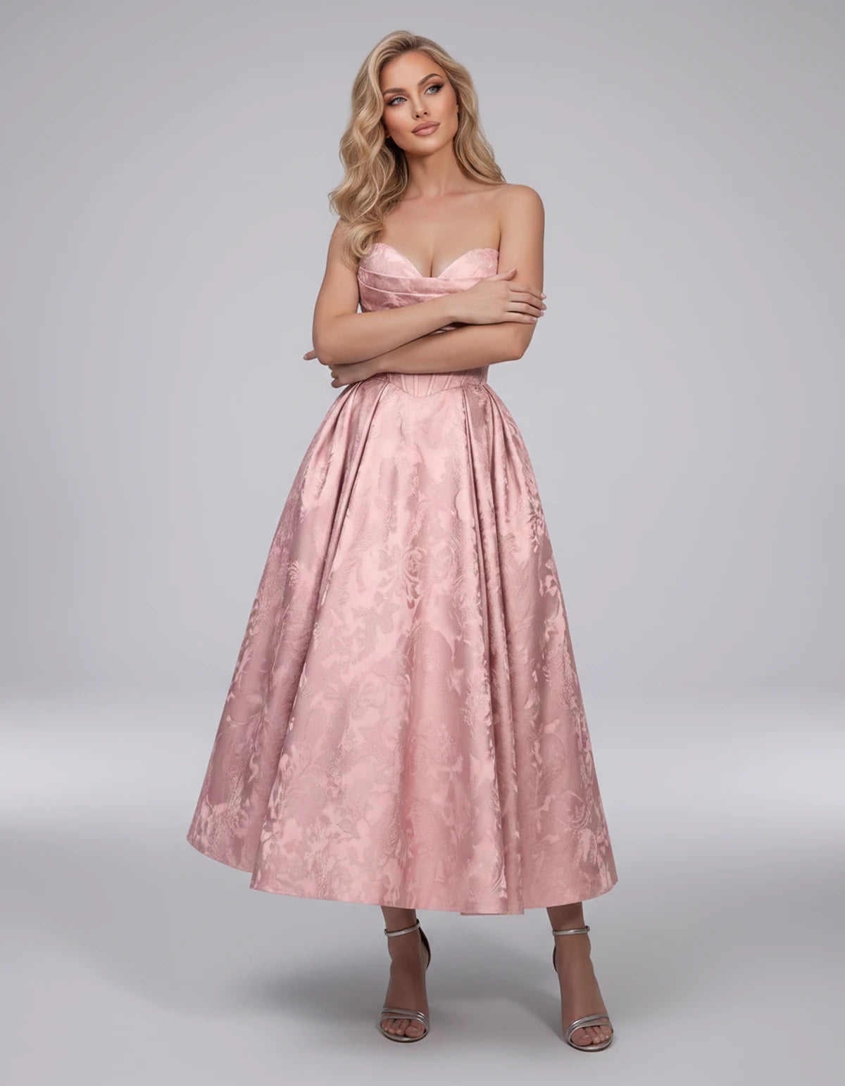Lucienne Midi Dresses — Pink | SKU: RB-edcd9f-pink-2,RB-edcd9f-pink-4,RB-edcd9f-pink-6,RB-edcd9f-pink-8,RB-edcd9f-pink-10,RB-edcd9f-pink-12,RB-edcd9f-pink-14,RB-edcd9f-pink-16,RB-edcd9f-pink-16W,RB-edcd9f-pink-18W,RB-edcd9f-pink-20W,RB-edcd9f-pink-22W