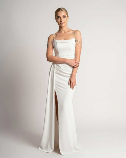 Ramblion Lume maxi dress — spaghetti-strap neckline · styled view 13 · styled for prom season