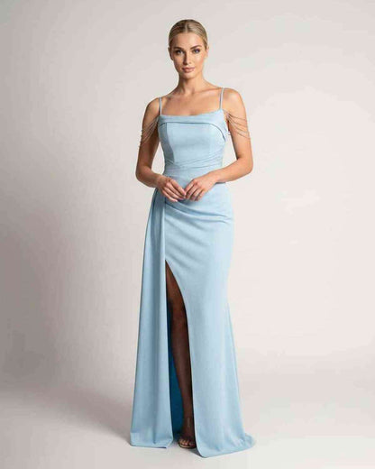 Ramblion Lume maxi dress — spaghetti-strap neckline · styled view 17 · styled for prom season
