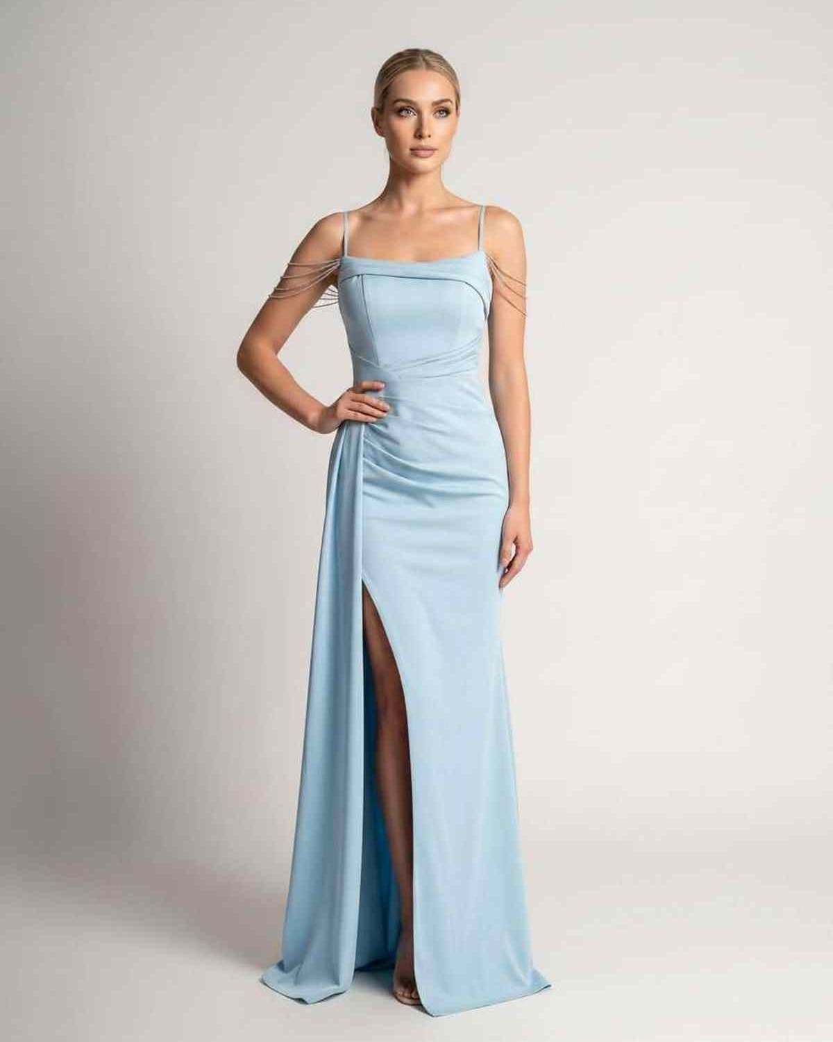 Ramblion Lume maxi dress — spaghetti-strap neckline · styled view 19 · styled for prom season
