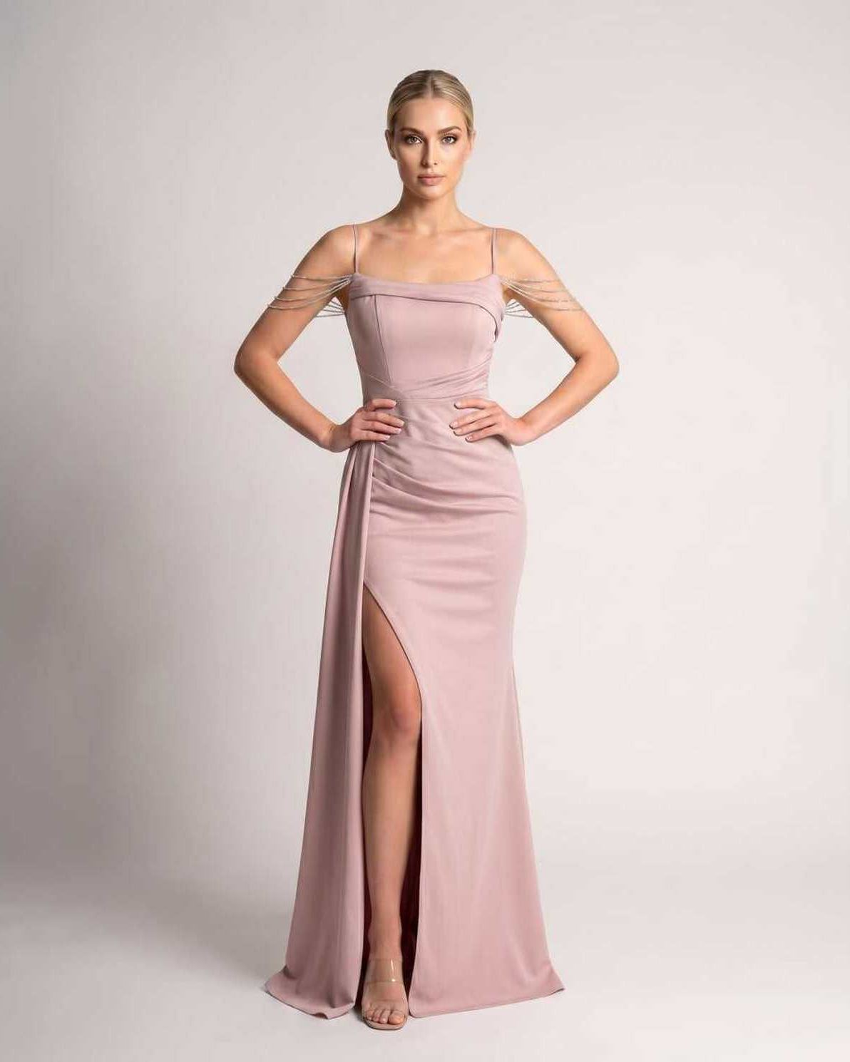 Ramblion Lume maxi dress — spaghetti-strap neckline · styled view 22 · styled for prom season