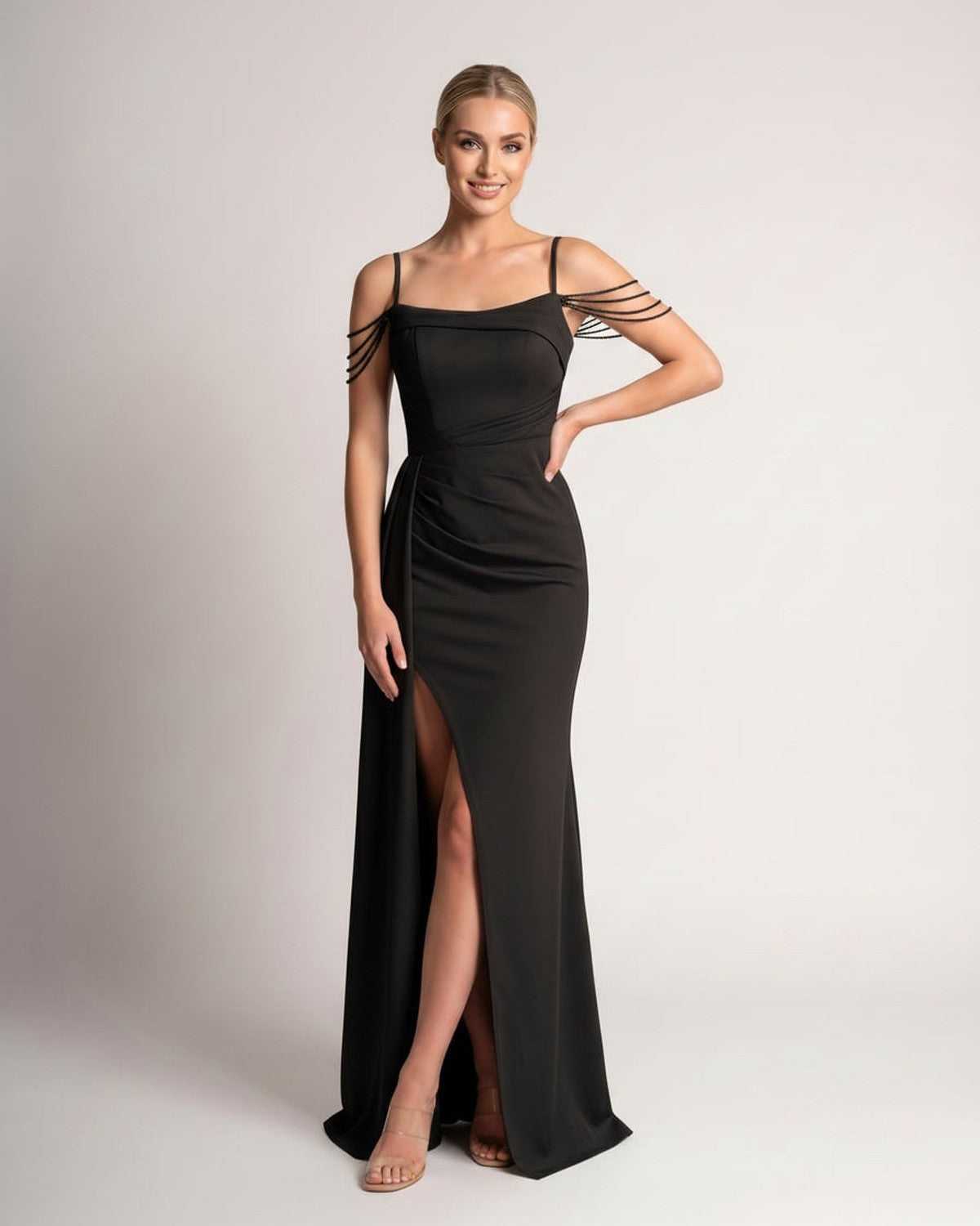 Ramblion Lume maxi dress — spaghetti-strap neckline · styled view 31 · styled for prom season