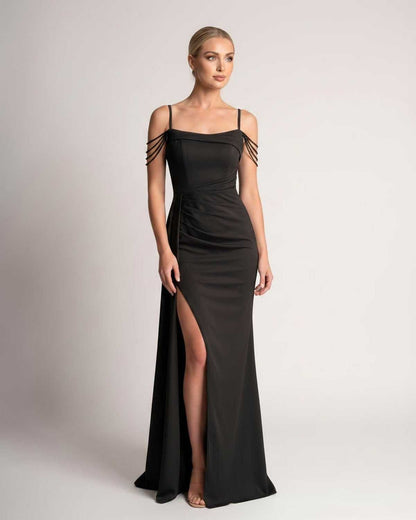 Ramblion Lume maxi dress — spaghetti-strap neckline · styled view 32 · styled for prom season
