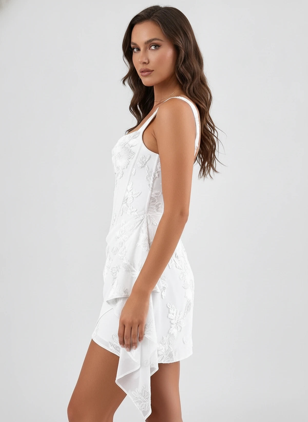 Lumina Mini Dresses — White | SKU: RB-fdd8cf-white-2,RB-fdd8cf-white-4,RB-fdd8cf-white-6,RB-fdd8cf-white-8,RB-fdd8cf-white-10,RB-fdd8cf-white-12,RB-fdd8cf-white-14,RB-fdd8cf-white-16,RB-fdd8cf-white-16W,RB-fdd8cf-white-18W,RB-fdd8cf-white-20W,RB-fdd8cf-white-22W