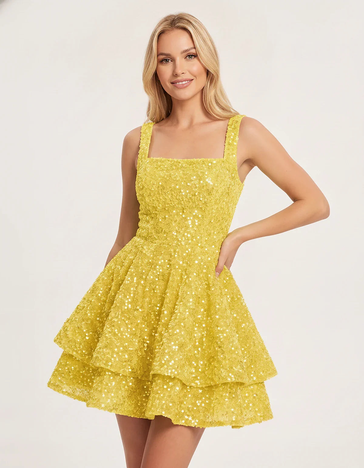 Sequin Sleeveless Square Neck Tiered A-Line Mini Dress for Party, Cocktail, Evening, Homecoming, Graduation, Wedding Guest & | SKU: LMD-583104927461825-MAUVE-L,LMD-583104927461825-MAUVE-M,LMD-583104927461825-MAUVE-S,LMD-583104927461825-MAUVE-XL,LMD-583104927461825-MAUVE-XS