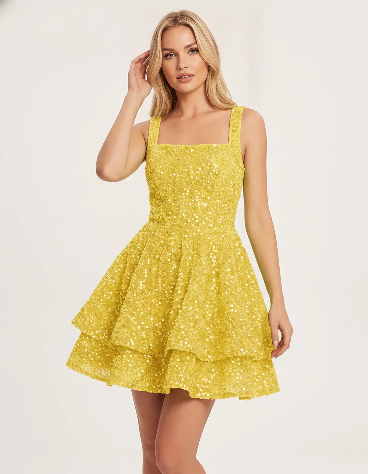 Sequin Sleeveless Square Neck Tiered A-Line Mini Dress for Party, Cocktail, Evening, Homecoming, Graduation, Wedding Guest & | SKU: LMD-583104927461825-MAUVE-L,LMD-583104927461825-MAUVE-M,LMD-583104927461825-MAUVE-S,LMD-583104927461825-MAUVE-XL,LMD-583104927461825-MAUVE-XS