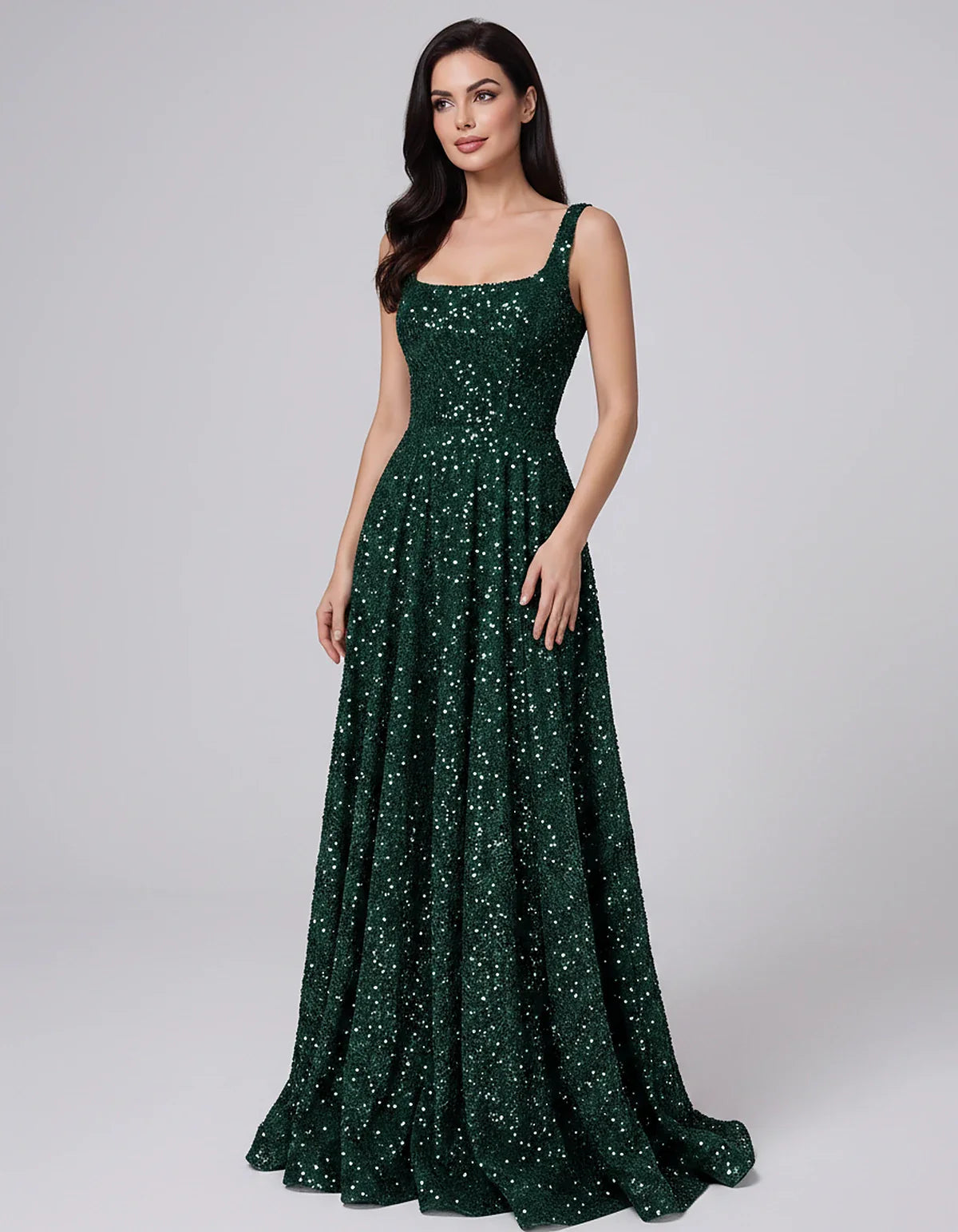 Sequin spaghetti strap square neck A-line floor length maxi dress for party, cocktail, evening, wedding guest, summer formal | SKU: SPD-482913756014582-YELLOW-L,SPD-482913756014582-YELLOW-M,SPD-482913756014582-YELLOW-S,SPD-482913756014582-YELLOW-XL,SPD-482913756014582-YELLOW-XS
