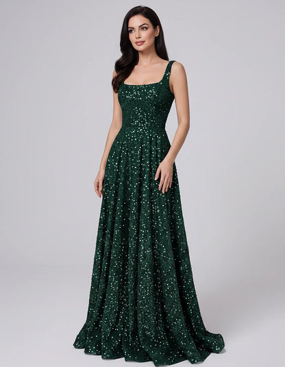Sequin spaghetti strap square neck A-line floor length maxi dress for party, cocktail, evening, wedding guest, summer formal | SKU: SPD-482913756014582-YELLOW-L,SPD-482913756014582-YELLOW-M,SPD-482913756014582-YELLOW-S,SPD-482913756014582-YELLOW-XL,SPD-482913756014582-YELLOW-XS