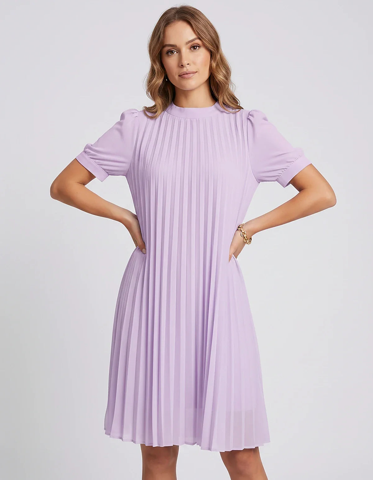 Pink,yellow,lilac,blue,white,black,purple,blush Skater Round Neck Long Sleeve Mini Dress | Gala Nights, Cocktail Hour & Casua | SKU: LM-584729163847251-LILAC-L,LM-584729163847251-LILAC-M,LM-584729163847251-LILAC-S,LM-584729163847251-LILAC-XL,LM-584729163847251-LILAC-XS