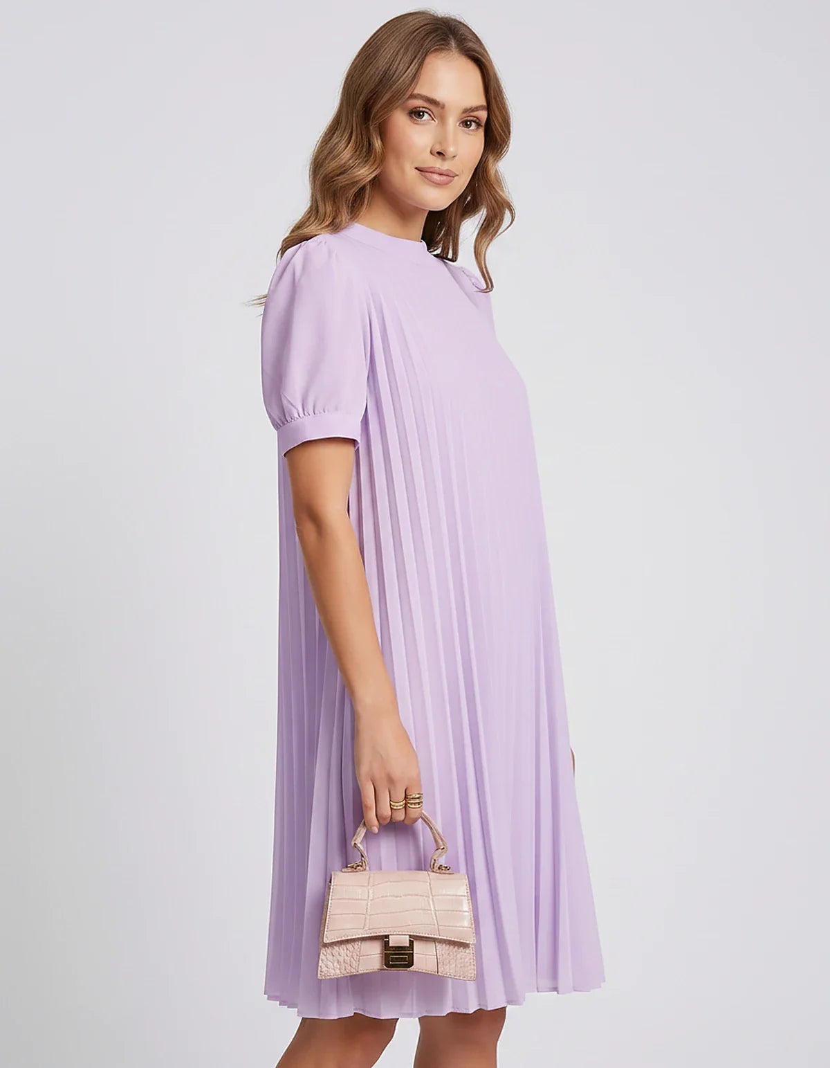 Pink,yellow,lilac,blue,white,black,purple,blush Skater Round Neck Long Sleeve Mini Dress | Gala Nights, Cocktail Hour & Casua | SKU: LM-584729163847251-LILAC-L,LM-584729163847251-LILAC-M,LM-584729163847251-LILAC-S,LM-584729163847251-LILAC-XL,LM-584729163847251-LILAC-XS