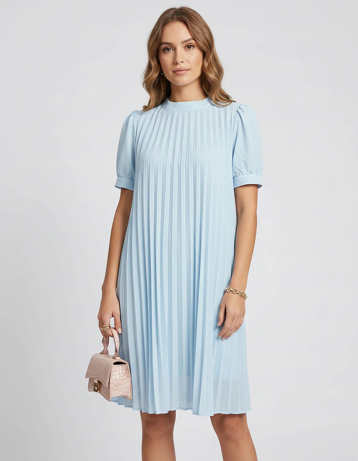 Pink,yellow,lilac,blue,white,black,purple,blush Skater Round Neck Long Sleeve Mini Dress | Gala Nights, Cocktail Hour & Casua | SKU: LM-584729163847251-BLUE-L,LM-584729163847251-BLUE-M,LM-584729163847251-BLUE-S,LM-584729163847251-BLUE-XL,LM-584729163847251-BLUE-XS