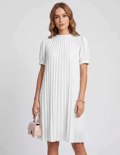Pink,yellow,lilac,blue,white,black,purple,blush Skater Round Neck Long Sleeve Mini Dress | Gala Nights, Cocktail Hour & Casua | SKU: LM-584729163847251-WHITE-L,LM-584729163847251-WHITE-M,LM-584729163847251-WHITE-S,LM-584729163847251-WHITE-XL,LM-584729163847251-WHITE-XS