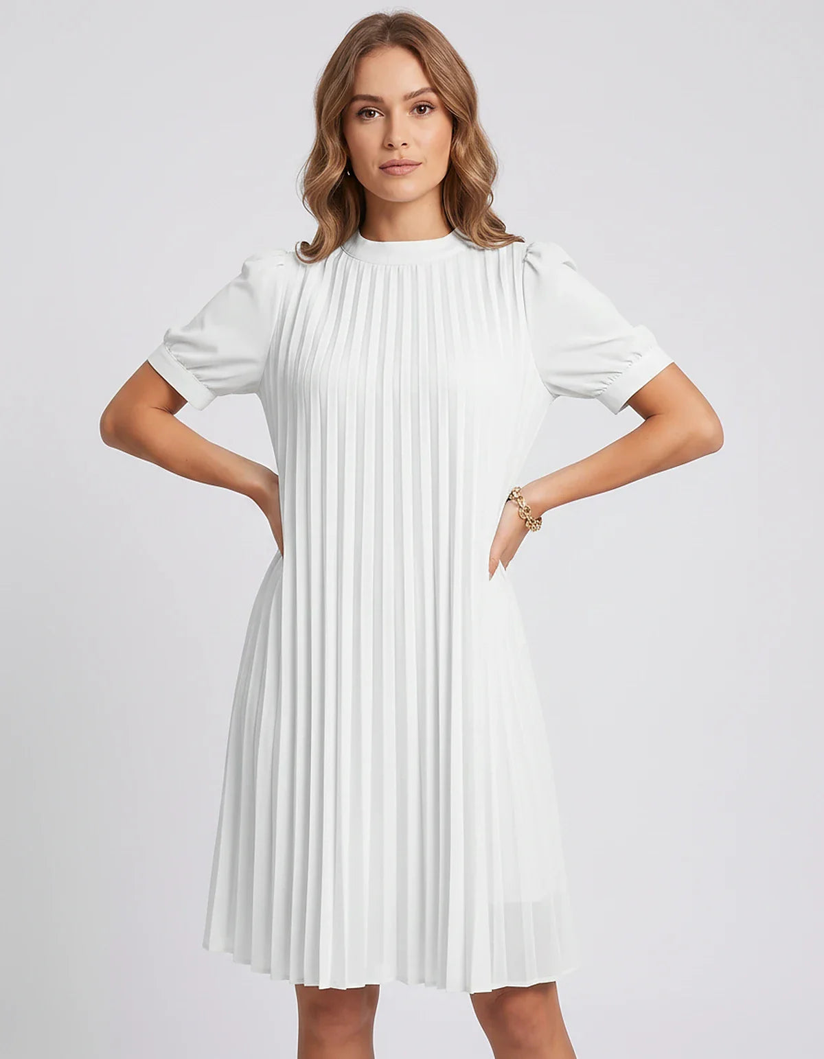 Pink,yellow,lilac,blue,white,black,purple,blush Skater Round Neck Long Sleeve Mini Dress | Gala Nights, Cocktail Hour & Casua | SKU: LM-584729163847251-WHITE-L,LM-584729163847251-WHITE-M,LM-584729163847251-WHITE-S,LM-584729163847251-WHITE-XL,LM-584729163847251-WHITE-XS