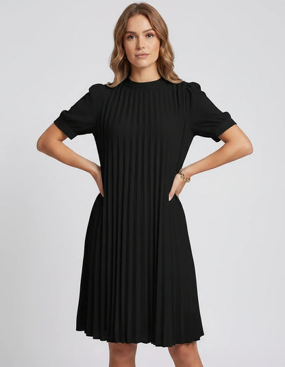 Pink,yellow,lilac,blue,white,black,purple,blush Skater Round Neck Long Sleeve Mini Dress | Gala Nights, Cocktail Hour & Casua | SKU: LM-584729163847251-BLACK-L,LM-584729163847251-BLACK-M,LM-584729163847251-BLACK-S,LM-584729163847251-BLACK-XL,LM-584729163847251-BLACK-XS