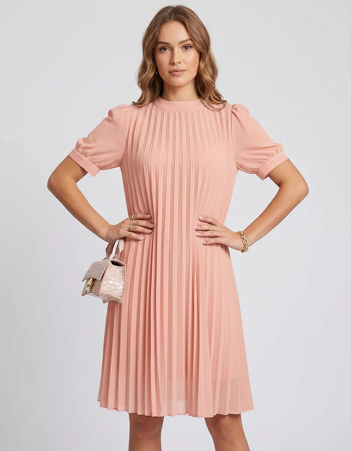 Pink,yellow,lilac,blue,white,black,purple,blush Skater Round Neck Long Sleeve Mini Dress | Gala Nights, Cocktail Hour & Casua | SKU: LM-584729163847251-BLUSH-L,LM-584729163847251-BLUSH-M,LM-584729163847251-BLUSH-S,LM-584729163847251-BLUSH-XL,LM-584729163847251-BLUSH-XS