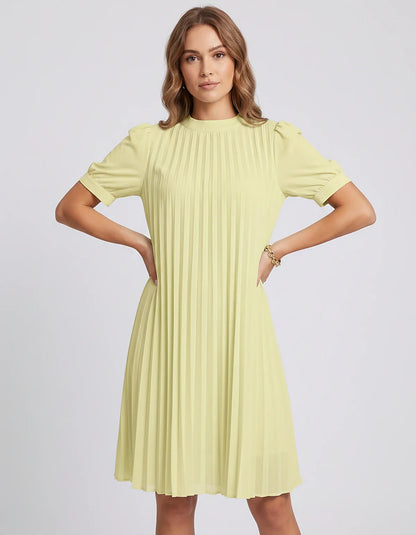 Pink,yellow,lilac,blue,white,black,purple,blush Skater Round Neck Long Sleeve Mini Dress | Gala Nights, Cocktail Hour & Casua | SKU: LM-584729163847251-YELLOW-L,LM-584729163847251-YELLOW-M,LM-584729163847251-YELLOW-S,LM-584729163847251-YELLOW-XL,LM-584729163847251-YELLOW-XS