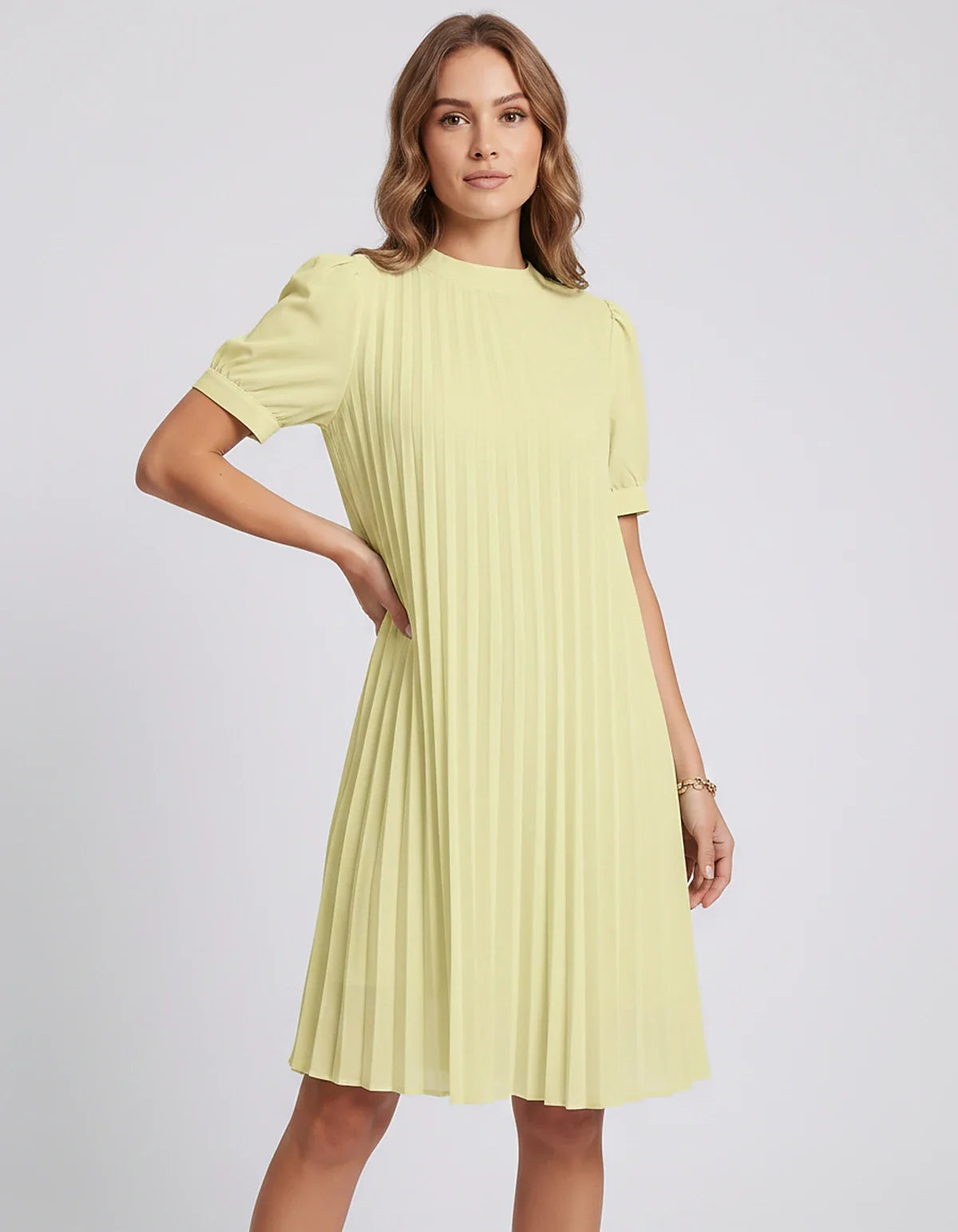 Pink,yellow,lilac,blue,white,black,purple,blush Skater Round Neck Long Sleeve Mini Dress | Gala Nights, Cocktail Hour & Casua | SKU: LM-584729163847251-YELLOW-L,LM-584729163847251-YELLOW-M,LM-584729163847251-YELLOW-S,LM-584729163847251-YELLOW-XL,LM-584729163847251-YELLOW-XS
