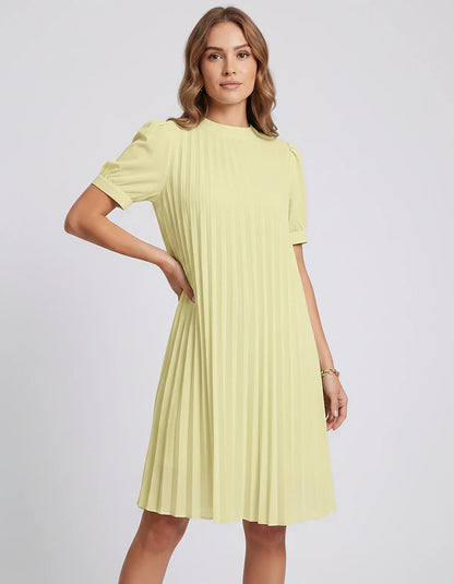 Pink,yellow,lilac,blue,white,black,purple,blush Skater Round Neck Long Sleeve Mini Dress | Gala Nights, Cocktail Hour & Casua | SKU: LM-584729163847251-YELLOW-L,LM-584729163847251-YELLOW-M,LM-584729163847251-YELLOW-S,LM-584729163847251-YELLOW-XL,LM-584729163847251-YELLOW-XS