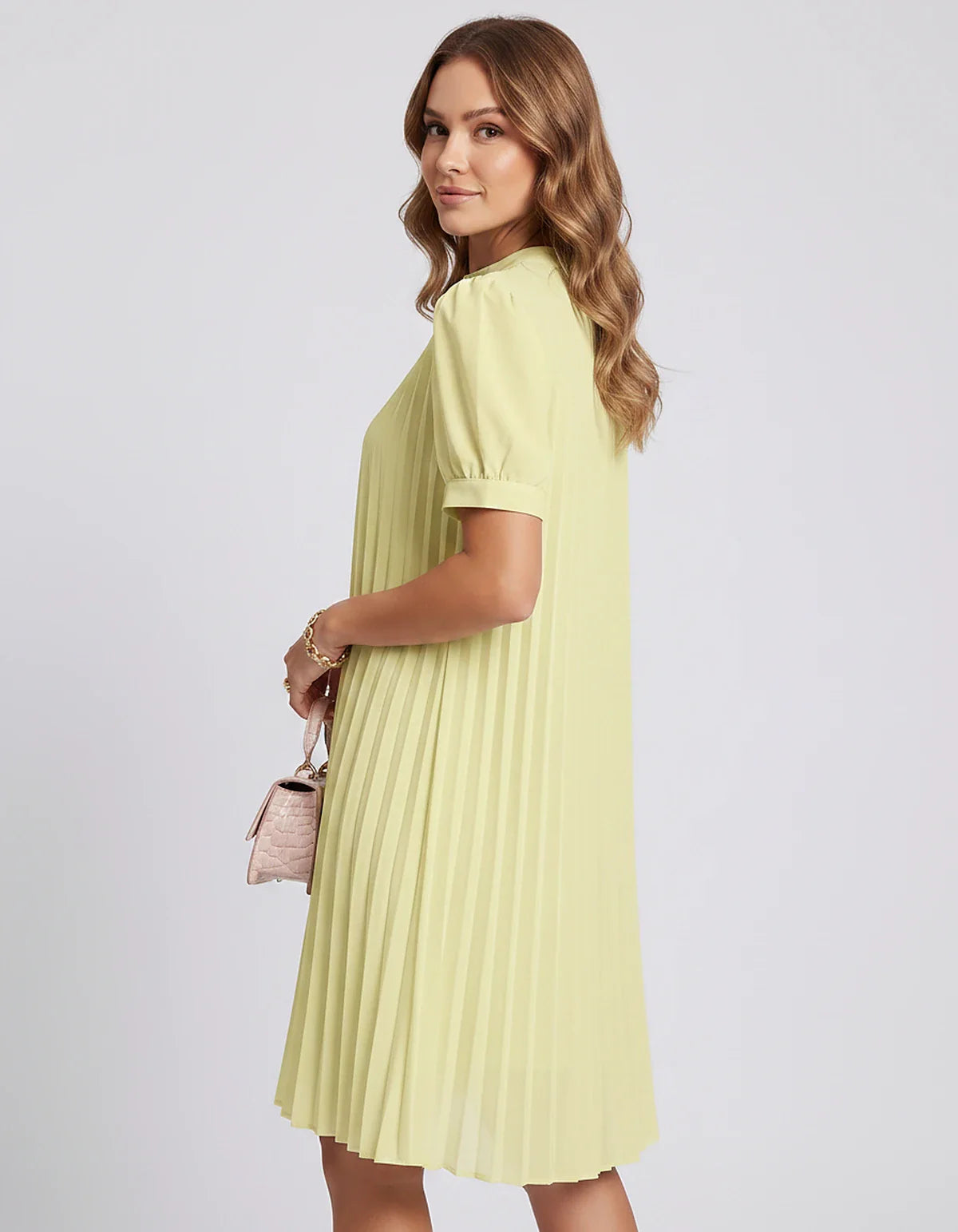 Pink,yellow,lilac,blue,white,black,purple,blush Skater Round Neck Long Sleeve Mini Dress | Gala Nights, Cocktail Hour & Casua | SKU: LM-584729163847251-YELLOW-L,LM-584729163847251-YELLOW-M,LM-584729163847251-YELLOW-S,LM-584729163847251-YELLOW-XL,LM-584729163847251-YELLOW-XS