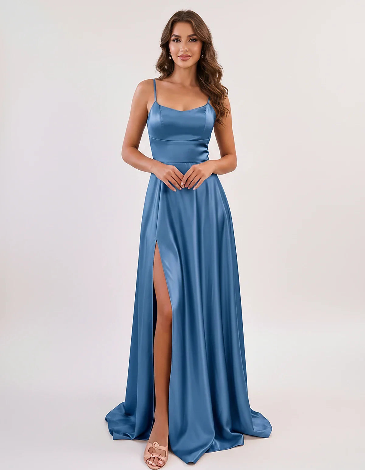Satin Spaghetti Strap Scoop Neck A-Line Maxi Dress for Party, Cocktail, Evening, Wedding Guest, Bridesmaid & Summer Events, f | SKU: LMD-583741926184527-DUSTYBLUE-L,LMD-583741926184527-DUSTYBLUE-M,LMD-583741926184527-DUSTYBLUE-S,LMD-583741926184527-DUSTYBLUE-XL,LMD-583741926184527-DUSTYBLUE-XS