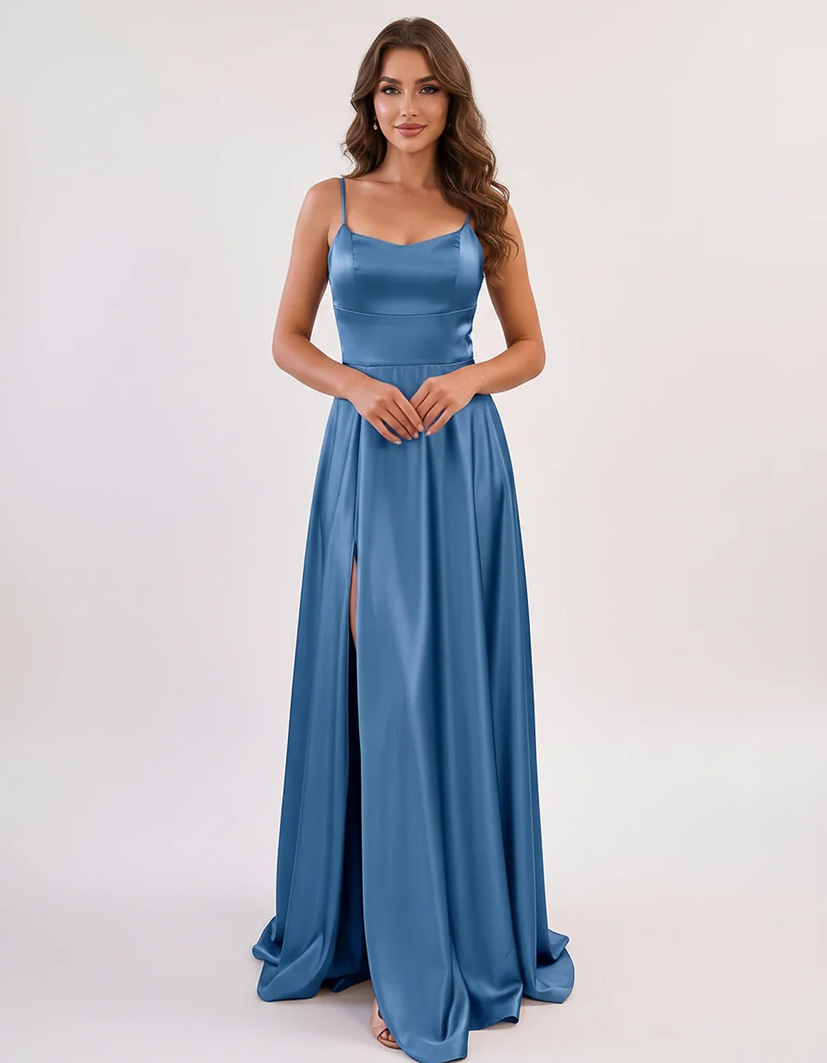Satin Spaghetti Strap Scoop Neck A-Line Maxi Dress for Party, Cocktail, Evening, Wedding Guest, Bridesmaid & Summer Events, f | SKU: LMD-583741926184527-DUSTYBLUE-L,LMD-583741926184527-DUSTYBLUE-M,LMD-583741926184527-DUSTYBLUE-S,LMD-583741926184527-DUSTYBLUE-XL,LMD-583741926184527-DUSTYBLUE-XS