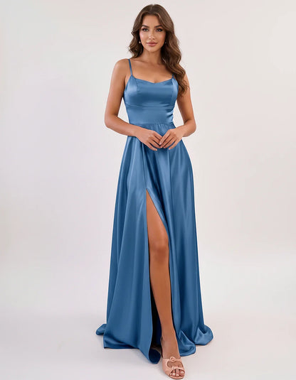 Satin Spaghetti Strap Scoop Neck A-Line Maxi Dress for Party, Cocktail, Evening, Wedding Guest, Bridesmaid & Summer Events, f | SKU: LMD-583741926184527-DUSTYBLUE-L,LMD-583741926184527-DUSTYBLUE-M,LMD-583741926184527-DUSTYBLUE-S,LMD-583741926184527-DUSTYBLUE-XL,LMD-583741926184527-DUSTYBLUE-XS
