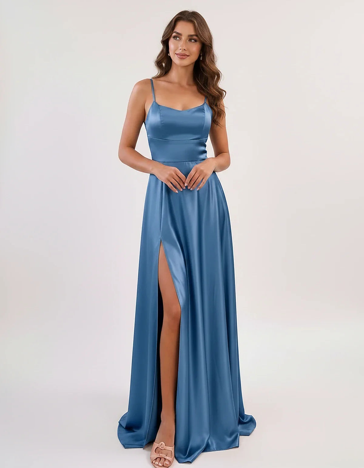 Satin Spaghetti Strap Scoop Neck A-Line Maxi Dress for Party, Cocktail, Evening, Wedding Guest, Bridesmaid & Summer Events, f | SKU: LMD-583741926184527-DUSTYBLUE-L,LMD-583741926184527-DUSTYBLUE-M,LMD-583741926184527-DUSTYBLUE-S,LMD-583741926184527-DUSTYBLUE-XL,LMD-583741926184527-DUSTYBLUE-XS