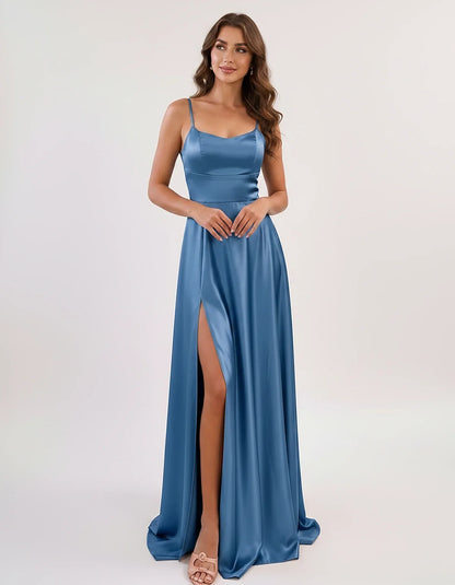 Satin Spaghetti Strap Scoop Neck A-Line Maxi Dress for Party, Cocktail, Evening, Wedding Guest, Bridesmaid & Summer Events, f | SKU: LMD-583741926184527-DUSTYBLUE-L,LMD-583741926184527-DUSTYBLUE-M,LMD-583741926184527-DUSTYBLUE-S,LMD-583741926184527-DUSTYBLUE-XL,LMD-583741926184527-DUSTYBLUE-XS