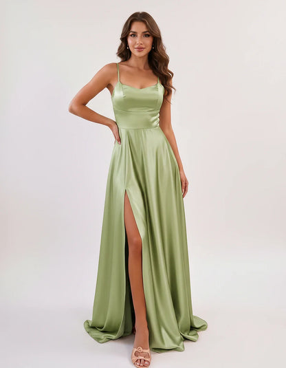 Satin Spaghetti Strap Scoop Neck A-Line Maxi Dress for Party, Cocktail, Evening, Wedding Guest, Bridesmaid & Summer Events, f | SKU: LMD-583741926184527-SAGE-L,LMD-583741926184527-SAGE-M,LMD-583741926184527-SAGE-S,LMD-583741926184527-SAGE-XL,LMD-583741926184527-SAGE-XS