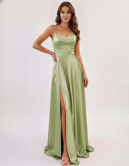 Satin Spaghetti Strap Scoop Neck A-Line Maxi Dress for Party, Cocktail, Evening, Wedding Guest, Bridesmaid & Summer Events, f | SKU: LMD-583741926184527-SAGE-L,LMD-583741926184527-SAGE-M,LMD-583741926184527-SAGE-S,LMD-583741926184527-SAGE-XL,LMD-583741926184527-SAGE-XS