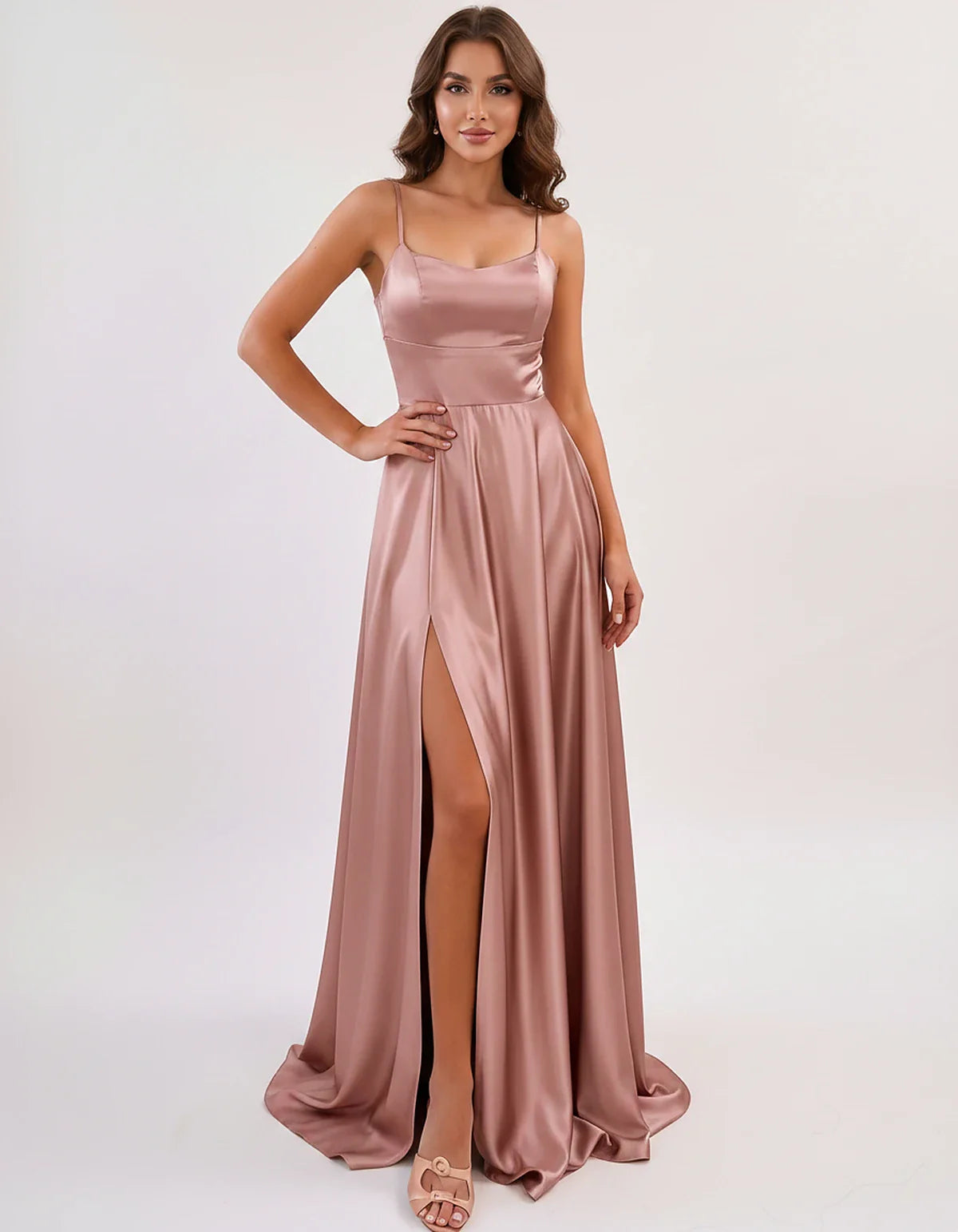 Satin Spaghetti Strap Scoop Neck A-Line Maxi Dress for Party, Cocktail, Evening, Wedding Guest, Bridesmaid & Summer Events, f | SKU: LMD-583741926184527-DUSTYROSE-L,LMD-583741926184527-DUSTYROSE-M,LMD-583741926184527-DUSTYROSE-S,LMD-583741926184527-DUSTYROSE-XL,LMD-583741926184527-DUSTYROSE-XS